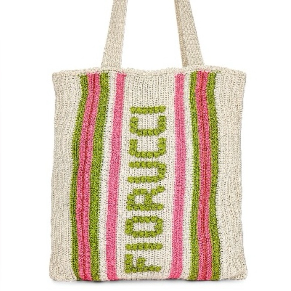 Pink and Green Fiorucci Crochet Tote